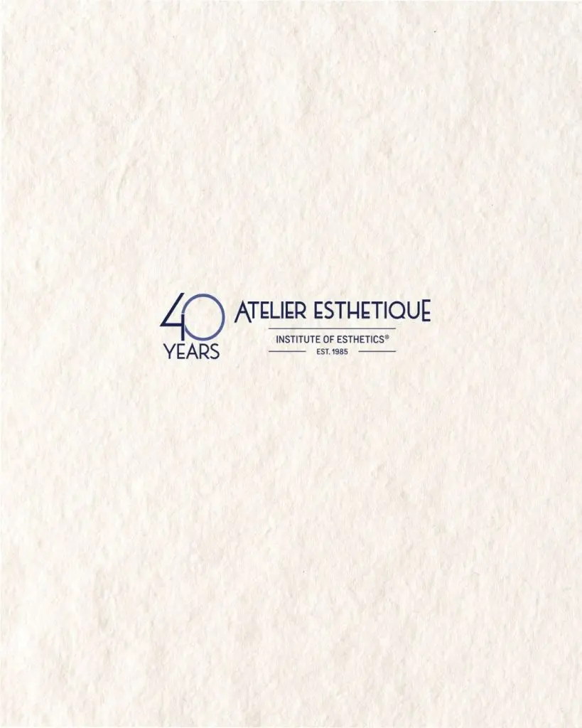 Atelier Esthetique Institute of Esthetics 40-year anniversary logo for special events.